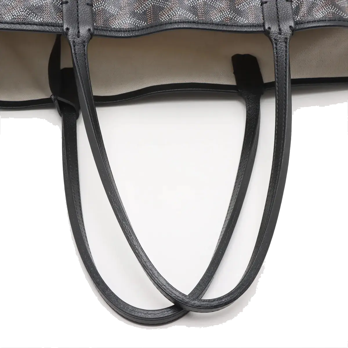 Pre-Loved Saint Louis Tote Goyardine Coated Canvas GM with Silver Hardware, Black