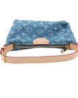 Pre-Loved Baggy PM Pochette Monogram Denim PM with Gold Hardware, Blue