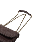 Pre-Loved Olimpia Crossbody Bag Intrecciato Leather Baby with Aged Gold Hardware, Burgundy