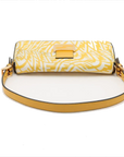 Pre-Loved Baguette Shoulder Bag FF Vertigo Coated Canvas with Gold Hardware, Yellow and White