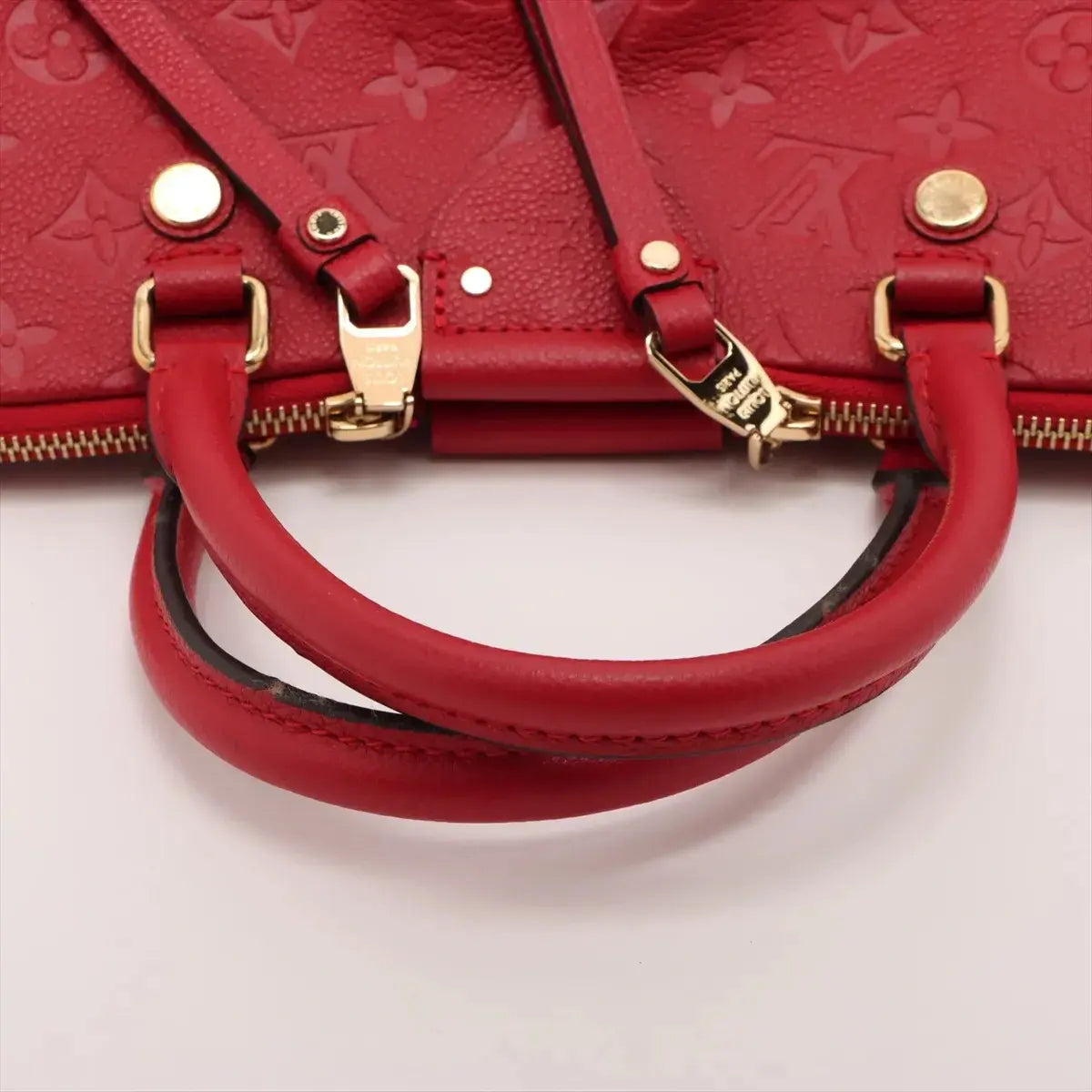 Pre-Loved Mazarine Tote Monogram Leather PM with Gold Hardware, Red