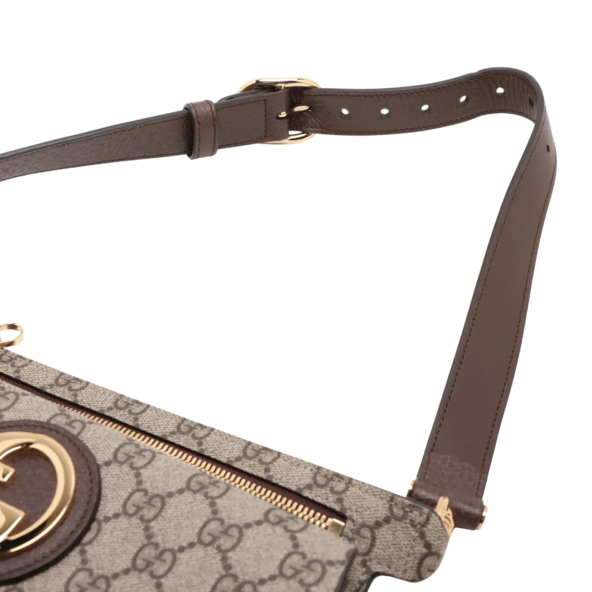 Pre-Loved Blondie Shoulder Bag Monogram Coated Canvas with Gold Hardware, Beige/Ebony