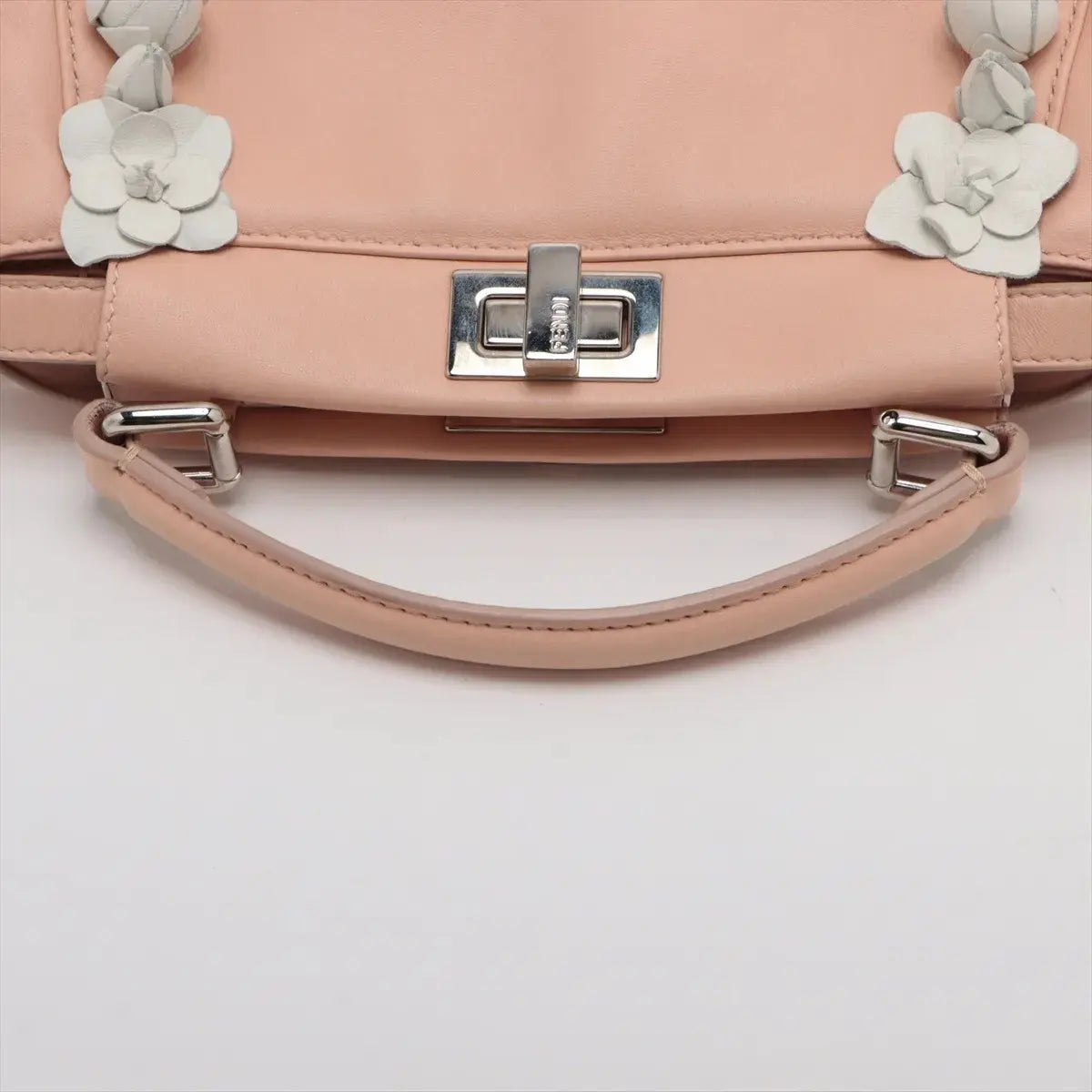 Pre-Loved Peekaboo Handbag Leather Mini with Silver Hardware, Pink