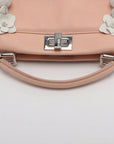 Pre-Loved Peekaboo Handbag Leather Mini with Silver Hardware, Pink