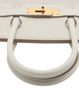 Pre-Loved Birkin Handbag Leather 30 with Gold Hardware, White