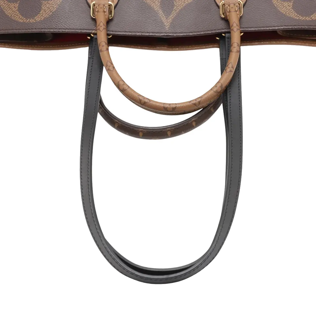 Pre-Loved OnTheGo Tote Monogram Coated Canvas MM with Gold Hardware, Brown