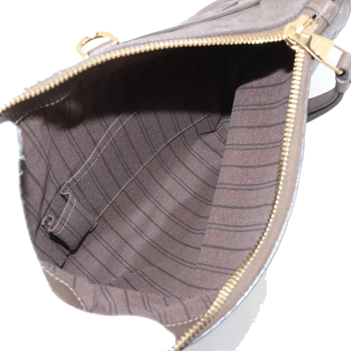 Pre-Loved Petillante Clutch Monogram Leather with Gold Hardware, Taupe