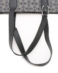 Pre-Loved Cushion Anagram Tote Tote Anagram Canvas Coated with Silver Hardware, Grey and Navy