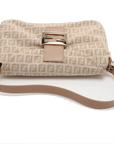 Pre-Loved Mamma Baguette Shoulder Bag Zucchino Coated Canvas with Gold Hardware, Beige