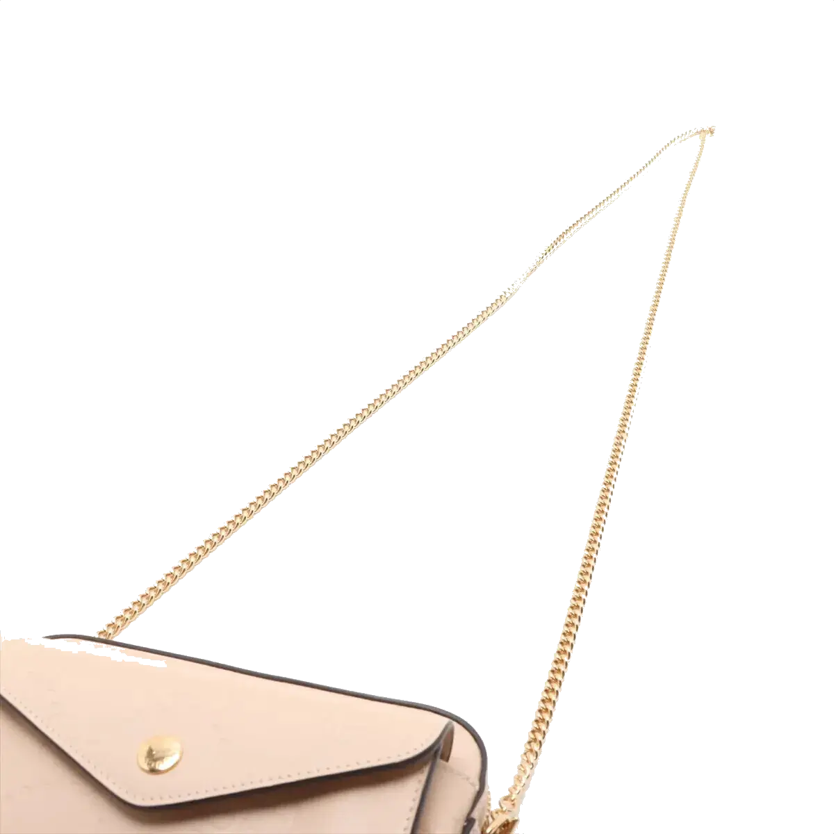 Pre-Loved GG Embossed Mini Chain Camera Bag Crossbody Bag Monogram Leather Mini with Gold Hardware, Beige