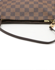 Pre-Loved Pochette Accessoires Pochette Damier Coated Canvas with Gold Hardware, Ebene Brown