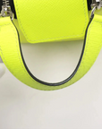 Pre-Loved Dopp Kit Pochette Monogram Coated Canvas with Silver Hardware, Neon Yellow