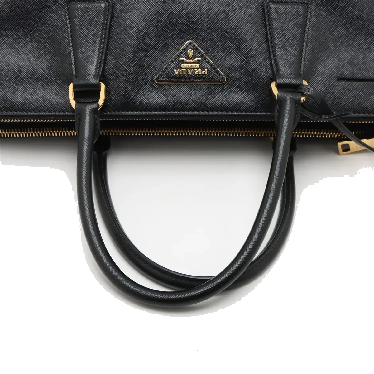 Pre-Loved Galleria Double Zip Tote Leather Medium with Gold Hardware, Black