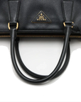 Pre-Loved Galleria Double Zip Tote Leather Medium with Gold Hardware, Black