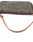 Pre-Loved Pochette Accessoires Graffiti Pochette Monogram Graffiti Coated Canvas with Gold Hardware, Brown with Khaki Green Graffiti