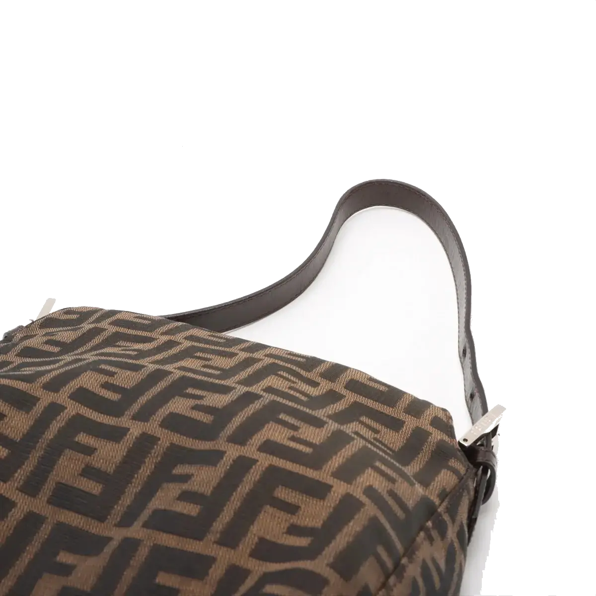 Pre-Loved Mamma Baguette Shoulder Bag Zucca Coated Canvas with Silver Hardware, Brown