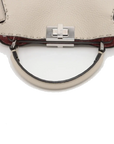 Pre-Loved Peekaboo Iconic Selleria Handbag Leather Small with Silver Hardware, Ivory