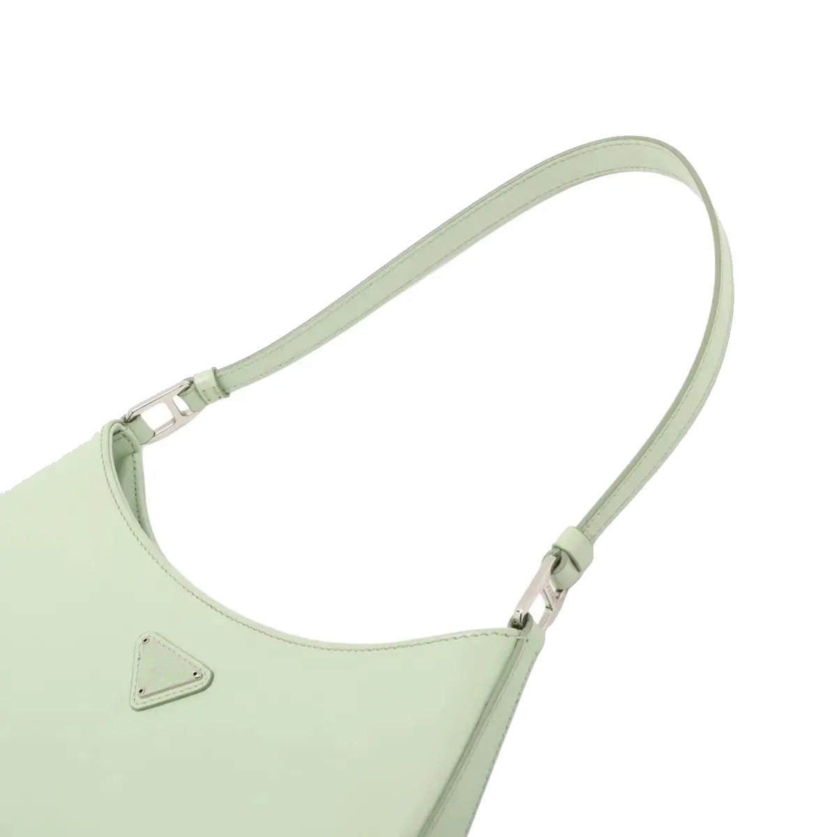 Pre-Loved Cleo Shoulder Bag Leather Small with Silver Hardware, Light Green