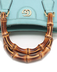 Pre-Loved Diana Bamboo Tote Leather Mini with Gold Hardware, Light Blue