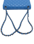 Pre-Loved Classic Double Flap Shoulder Bag Quilted Leather Jumbo with Ruthenium Hardware, Blue