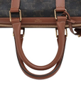 Pre-Loved Triomphe Boston Bag Handbag Triomphe Coated Canvas Small with Gold Hardware, Brown