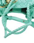 Pre-Loved Andiamo Handbag Intrecciato Leather Mini with Gold Hardware, Mint Green