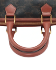 Pre-Loved Boston Triomphe Handbag Triomphe Coated Canvas Small with Gold Hardware, Brown