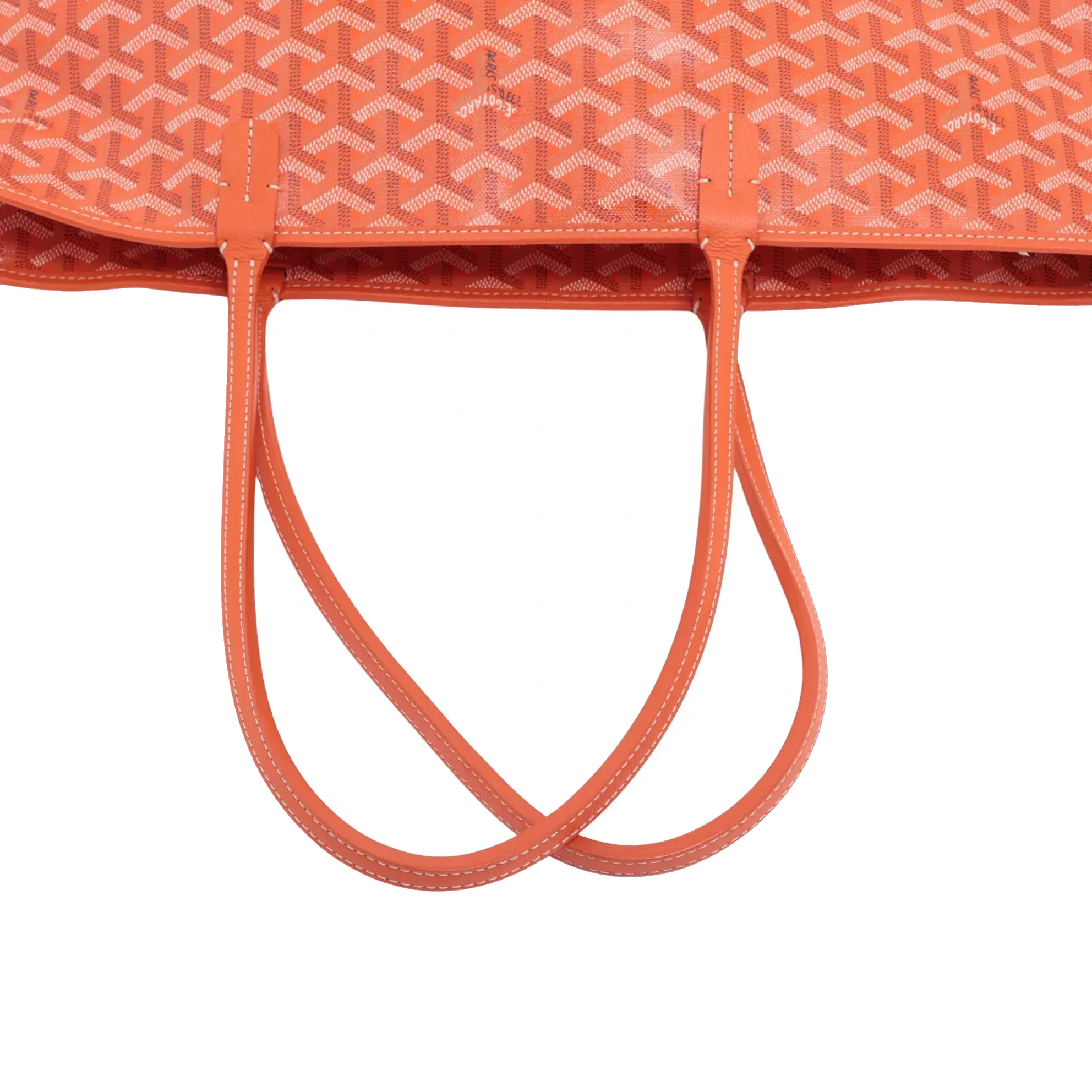 Pre-Loved Artois Tote Goyardine Chevron Coated Canvas PM with Silver Hardware, Orange