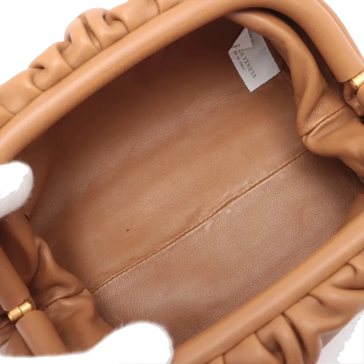Pre-Loved The Pouch Clutch Leather Mini with Gold Hardware, Tan