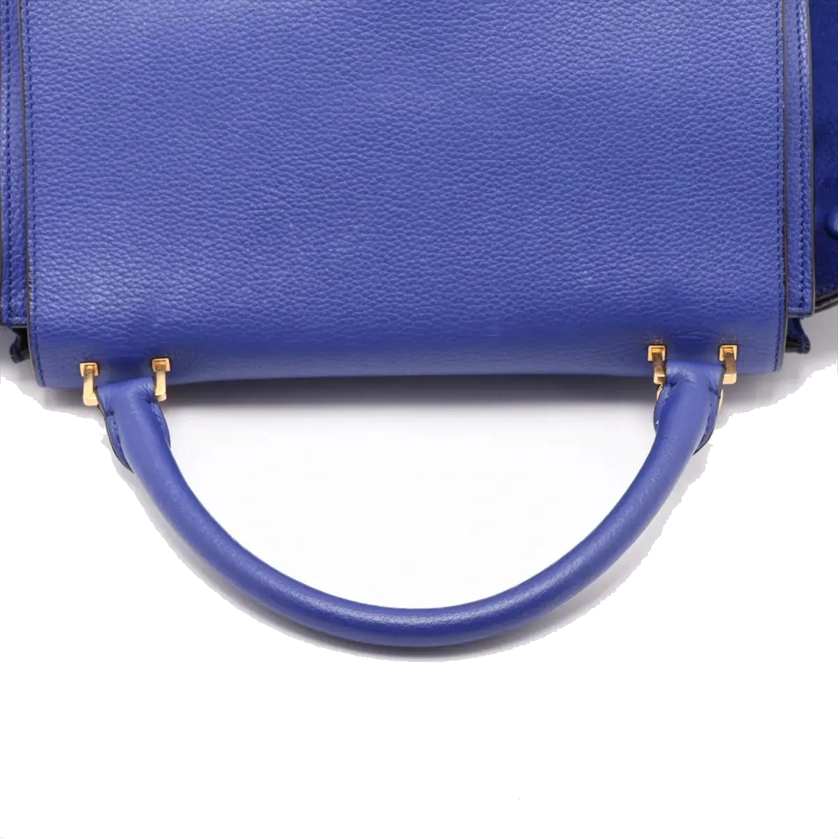 Pre-Loved Trapeze Handbag Leather Medium with Gold Hardware, Blue