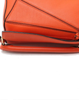 Pre-Loved Puzzle Handbag Leather Mini with Gold Hardware, Orange