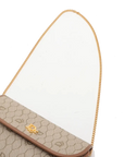 Pre-Loved Honeycomb Chain Bag Crossbody Bag Coated Canvas with Gold Hardware, Beige