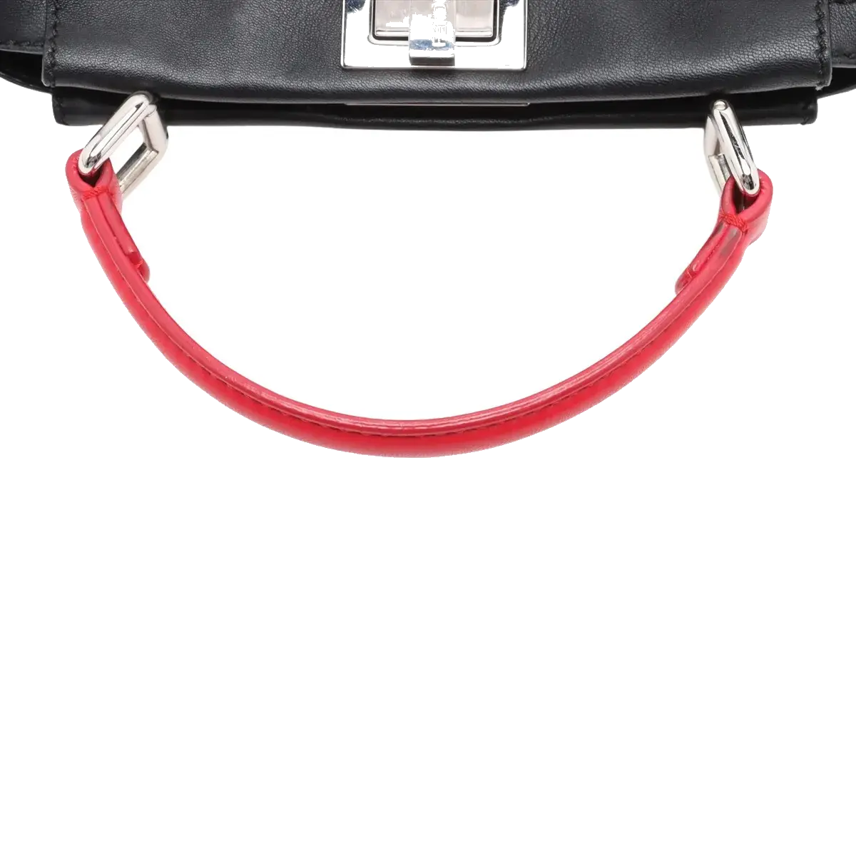 Pre-Loved Peekaboo Handbag Floral Leather Mini with Silver Hardware, Black