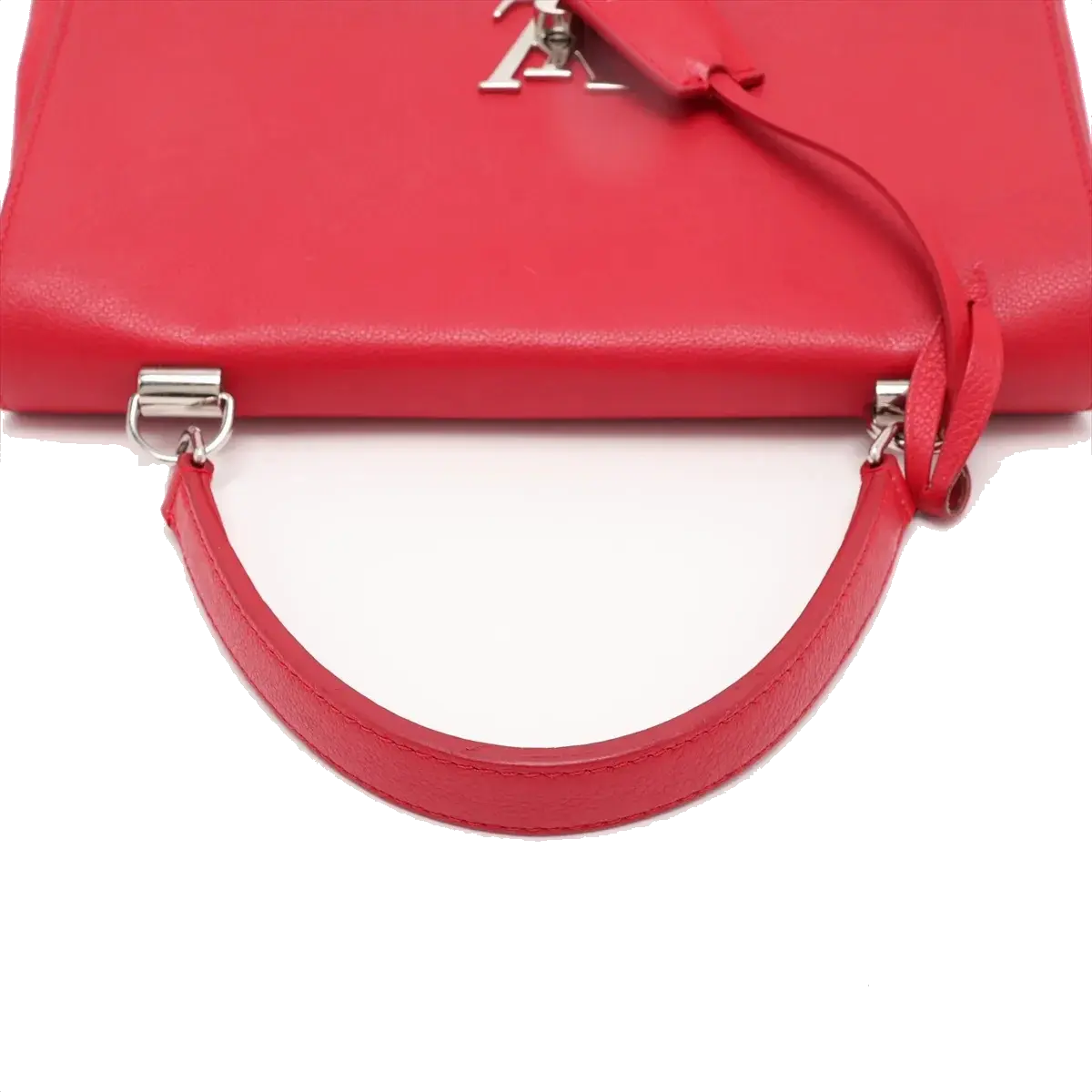 Pre-Loved Lockme II Handbag Leather with Silver Hardware, Red