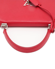 Pre-Loved Lockme II Handbag Leather with Silver Hardware, Red