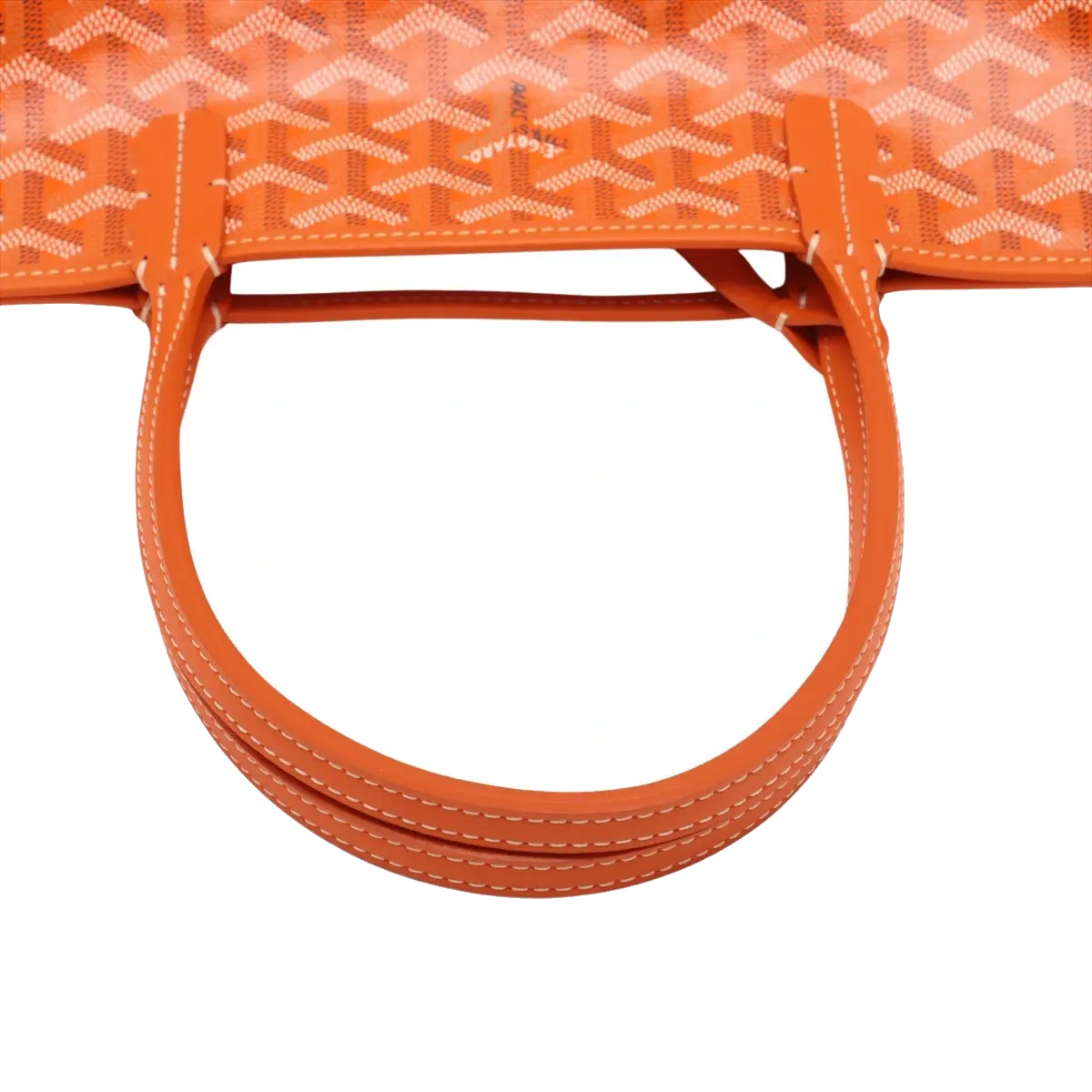 Pre-Loved Saint Louis Tote Chevron Coated Canvas PM with Silver Hardware, Orange