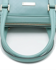 Pre-Loved Boston Handbag Microguccissima Leather Small with Gold Hardware, Light Blue