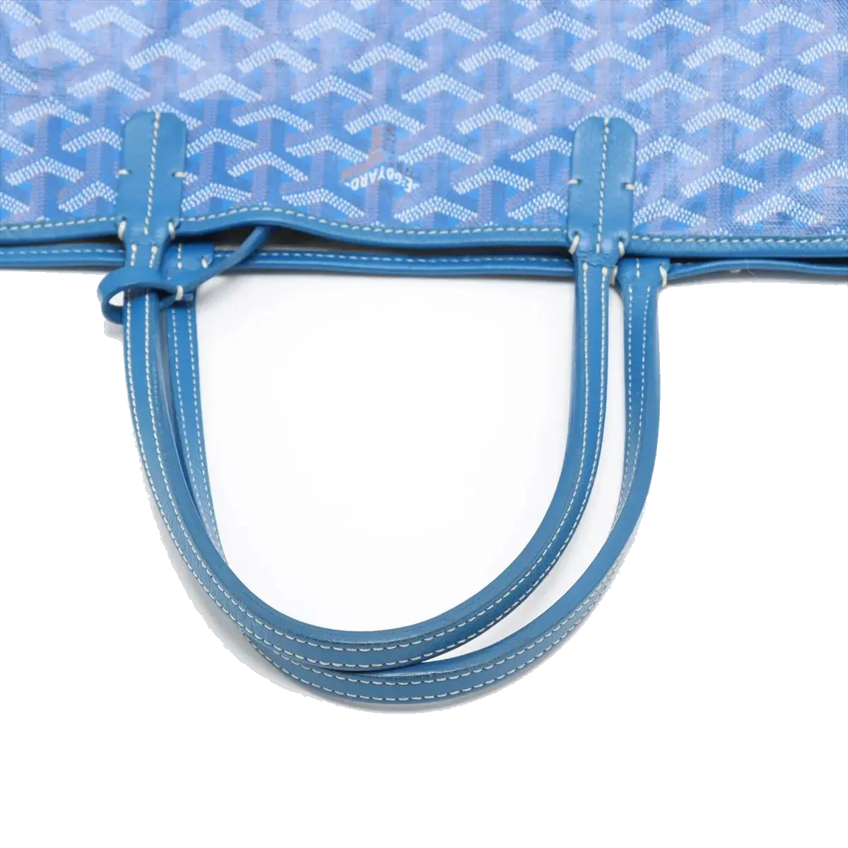Pre-Loved Saint Louis Tote Goyardine Coated Canvas PM with Silver Hardware, Blue