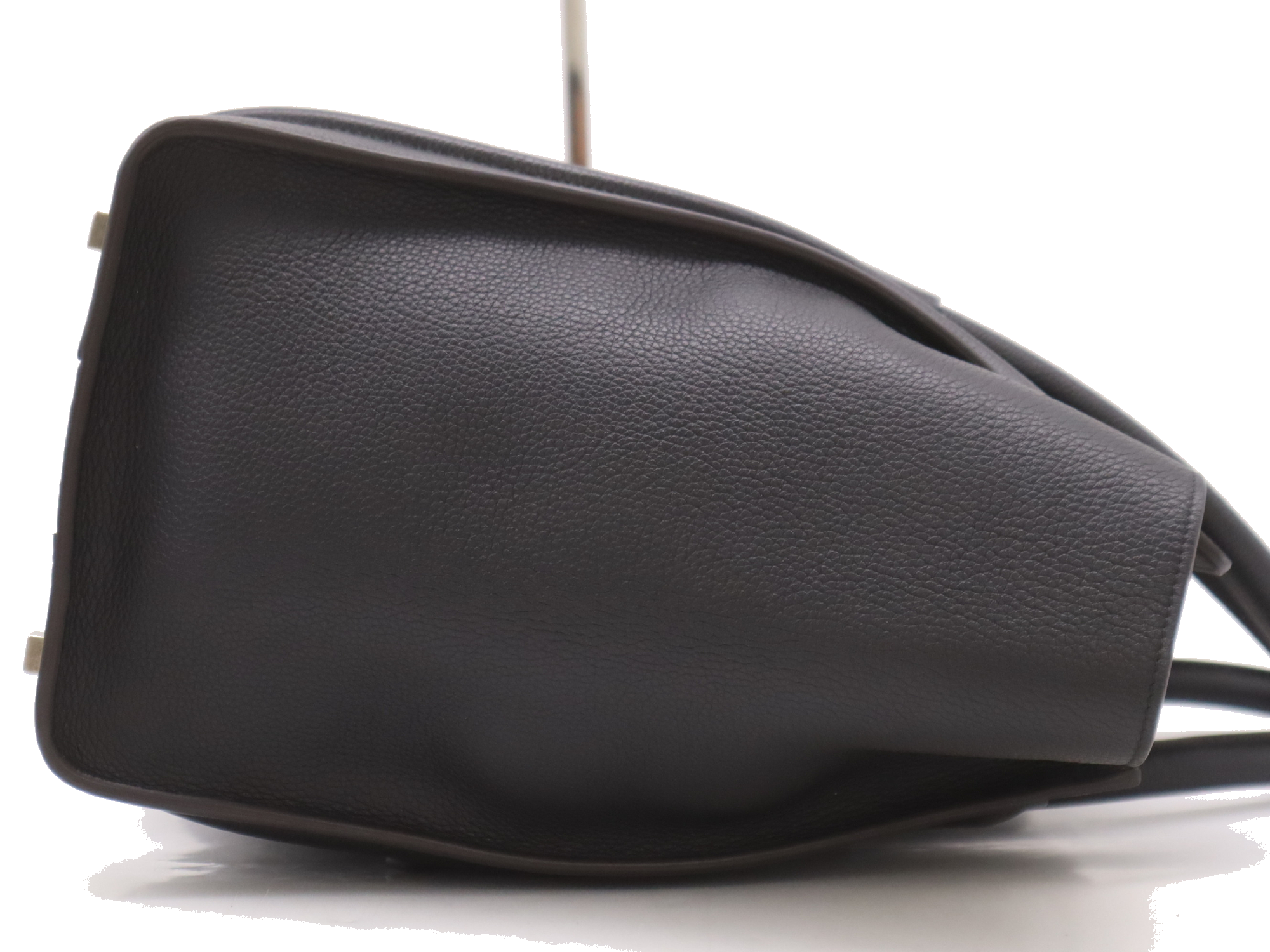 Pre-Loved Luggage Tote Leather Mini with Silver Hardware, Black