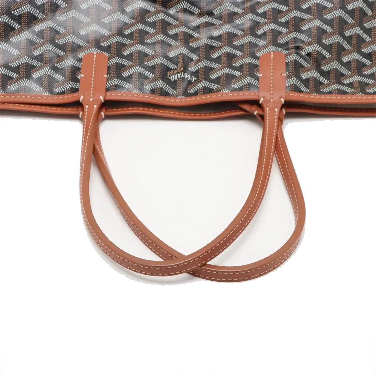 Pre-Loved Saint Louis Tote Goyardine Coated Canvas PM with Silver Hardware, Black/Brown