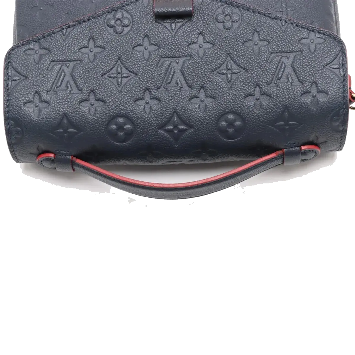 Pre-Loved Pochette Métis Crossbody Bag Monogram Leather with Gold Hardware, Navy Blue