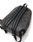 Pre-Loved Triomphe Backpack Triomphe Coated Canvas with Silver Hardware, Black and Brown