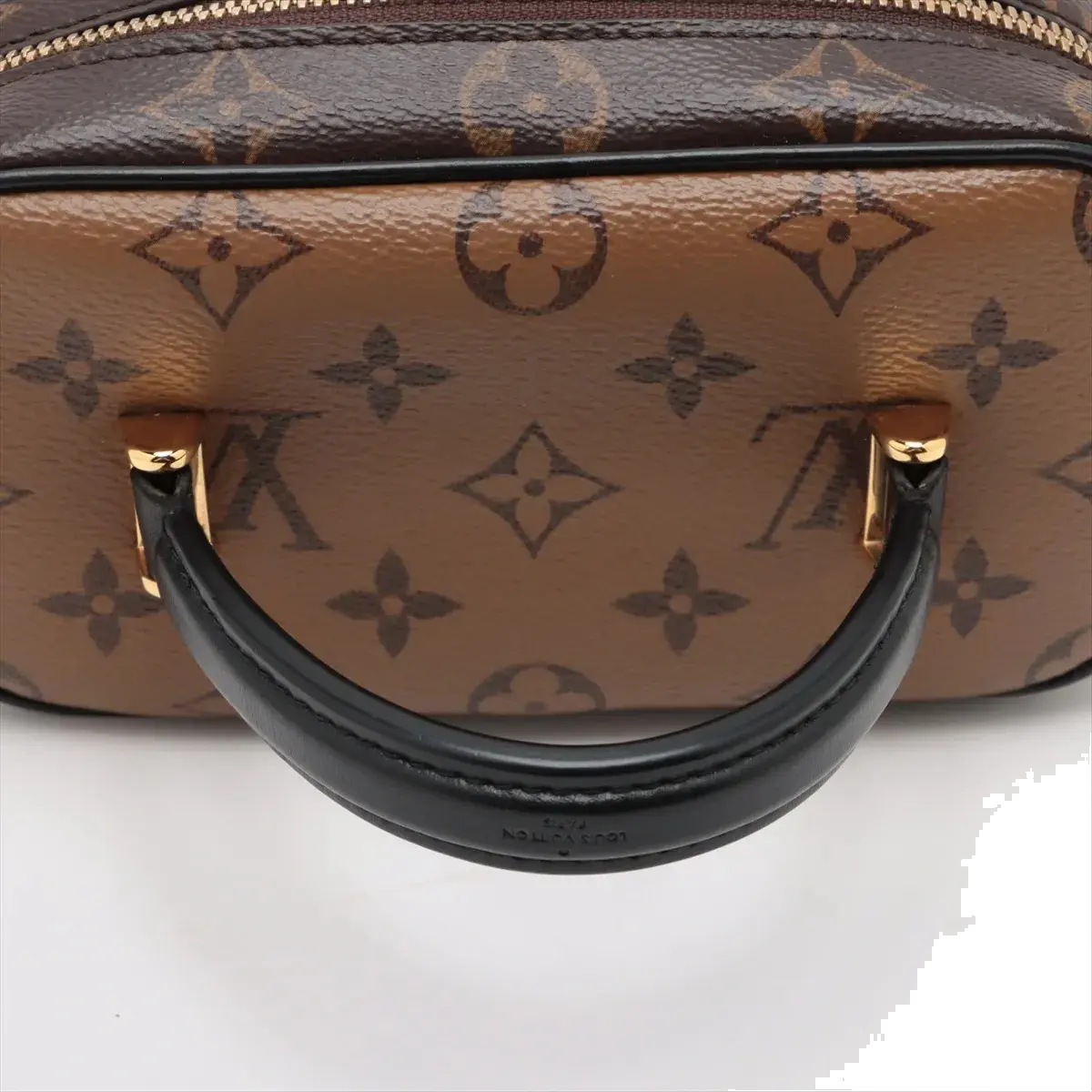 Pre-Loved Vanity PM Handbag Monogram Coated Canvas PM with Gold Hardware, Brown