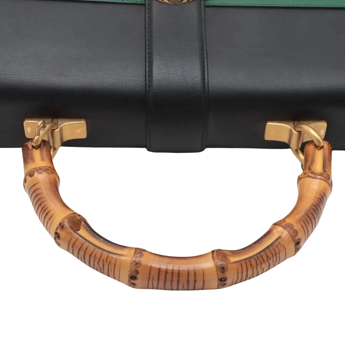 Pre-Loved Dionysus Bamboo Top Handle Handbag Leather Medium with Aged Gold Hardware, Black, Green, Red