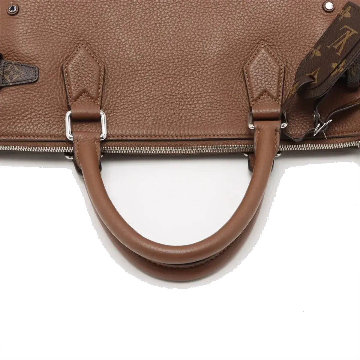 Pre-Loved Tote Tote Leather with Silver Hardware, Brown