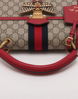 Pre-Loved Queen Margaret Handbag Monogram Coated Canvas Small with Aged Gold Hardware, Beige Ebony Red