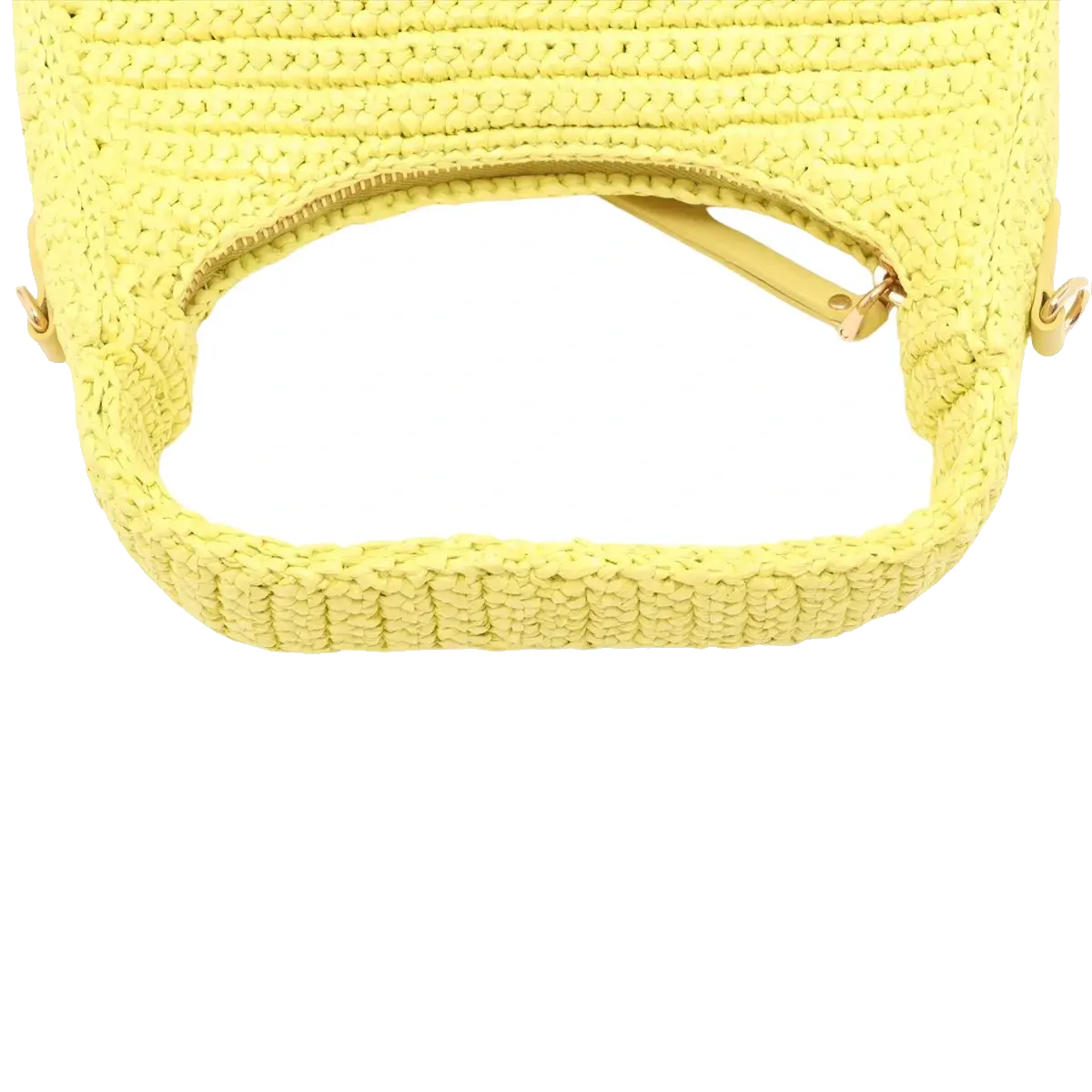 Pre-Loved Wander Hobo Shoulder Bag Raffia Mini with Gold Hardware, Yellow