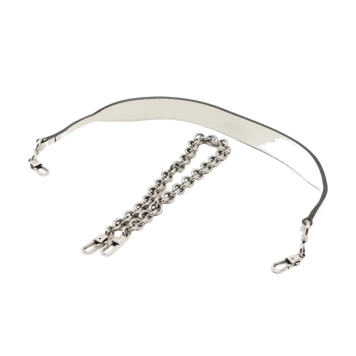 Pre-Loved Horsebit Chain Shoulder Bag Quilted Leather Small with Silver Hardware, White