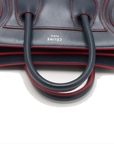 Pre-Loved Luggage Nano Handbag Leather Nano with Silver Hardware, Navy