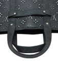 Pre-Loved Monogram Embossed Tote Tote Monogram Leather with Silver Hardware, Black